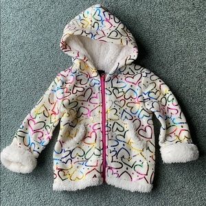 Hooded sweatshirt Sherpa lined multi colored heart